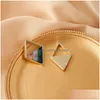 Dangle Chandelier Contracted Lozenge Color Contrast Earrings Female Fashion Lady Geometric Hollow Out The Triangle Stud Earring Dr Dhb75