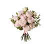 Decorative Flowers Artificial Silk Cloth Rose Bouquet Fake Flower Home Wedding Decoration Party Supplies Po Props Table Ornament