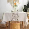 Table Cloth Nordic Style Tassels Cotton Linen Modern Simplicity Dust-Proof Table Cover For Dinning Tea Table Tabletop Decoration R230605