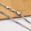 Chains Authentic 925 Sterling Silver 3mm Round Box Link Chain Necklace 18" 22" 24" 26" 27.6" Available