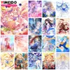 Stitch Yimeida Full Square/Round Pour Lim 5d Diy Ab Diamond Målningssatser Tecknad flickor Anime dragkedja Bag Cross Stitch Home Decor Gift