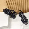 Sandali firmati di lusso da donna Sandro Marchio di moda francese Scarpe romane classico stile punk rivetto fibbia scarpe casual leopardo fondo spesso sandali con denti d'oro grandi 35-40