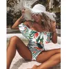 Swim Wear Ashgaily 2023 Maiô Ruffle Swimwear y2k Feminino Push Up Monokini Estampa Floral Tropical Summer Beach Maiô 230605