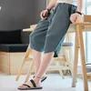 Men's Pants Men's 2023 Instagram Loose 7 Cent Summer Thin China Style Wide Leg Shorts Casual