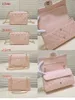 High Quality Women's Double Flap Bag Pink Lambskin Quilted Chain Shoulder Bags 25cm Genuine Caviar Leather Crossbody Purse 30cm Gold Hardware Designer Handbags