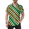 Chemises décontractées pour hommes St Patricks Day Shirt Gold Irish Shamrocks Vacation Loose Summer Streetwear Blouses Short Sleeve Oversize Top