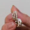 Hoopörhängen 2023 Anländer sommarstrandstil Guldpläterad trendiga fina kvinnor smycken Micro Pave CZ Full Fresh Sea Pearl Wedding Earring