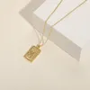 Pendant Necklaces 2023 Fashion Women Vintage Greek Mythology Rectangle Necklace Retro Zircon