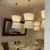 Pendellampor nordisk designer luster ljus kinesisk stil tyg kök hängande lampa japansk te rum restaurang inomhus belysning e27