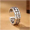 Band Rings Ancient Sier Knit Weave Cross Ring Finger Hollow Open Adjustable Women Men Fashion Jewelry Will And Sandy Drop Delivery Dhsi3