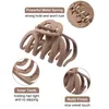 Other Neutral Coffee Large Clips for Thick Hair Accessories Women Headdress Fashion Plastic Catch Crab Hairpins Gifts