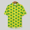 Men's Casual Shirts Green Shamrock Beach Shirt St Patricks Day Summer Men Trending Blouses Short-Sleeve Pattern Tops Plus Size