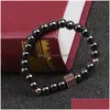 Perlé Noir Zircon Boîte Aimant Perles Brins Bracelet Pierre Bracelets Bracelet Manchette Femmes Hommes Mode Bijoux Drop Delivery Dhpto