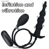 Inflatable Butt Plug Vibrator Silicone Anal Plug Prostate Massage Anus Extender Dilatador Dildo Pump Sex Toys for Woman Man 18+ L230518