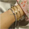 Bracciale Lettera She Believed Cod Cuff Acciaio inossidabile Braccialetti aperti a forma di C Polsino Gioielli moda donna Will And Sandy Drop Delive Dh2Il