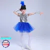 Stage Wear 2023 Children Latin Dance Sequined Ballroom Modern Jazz Hip Hop Clothes Dress Girls Dancing Competition Clothing