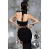 Stage Wear Latin Dance Costume Women Leopard Fringed Performance Suit Sleeveless Leotard Skirts Adult Cha Dress DNV17051