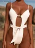 Kvinnors badkläder Fitshinling klippte ut en bit baddräkt badkläder backless strappy sexig het bikini set kvinnor bohemian smal baddräkt strand ny t230606