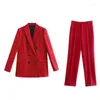 Women's Two Piece Pants Office Ladies Business Suits Formal Set And Blazer Social For Executive Professional Outfit Woman Autumn Blazer-sets