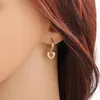 Boucles d'oreilles pendantes femmes petits bijoux frais en forme de coeur étoile à cinq branches cuivre incrusté Zircon oreille broche petite amie cadeau