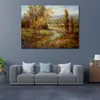 Zeitgenössische Landschaftskunst auf Leinwand, Verona-Landschaft, atemberaubendes impressionistisches Ölgemälde mit Wildtieren, einzigartiger Stil für den Eingangsbereich