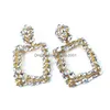 Dangle Chandelier Arrival Colorf Crystals Square Metal Earrings Highquality Fashion Rhinestone Jewelry Accessories For Women Whole Dhakz