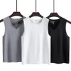 Ice Silk Vest Men Seamless Modal Sleeveless Shirt Fitness Sports Loose Summer Bottoming V-neck Tank