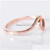 Полоса Rings 2021 Wave Alloy Sier Ring Charms Charms Rose Gold