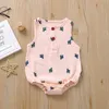 Jumpsuits 0-18 månader 2020 Summer Floral Print 5-Color Newborn Baby Jumpsuit G220606