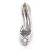Scarpe eleganti Creativesugar Lato vuoto Nodo elegante con spilla in cristallo Tacchi da 6 cm Lady Satin Evening Open Toe Matrimonio da sposa