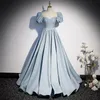 2023 abiti da sera blu cielo principessa Wear Illusion Crystal Beading lace up Piano Lunghezza plus size Abito da cocktail per feste Abito da ballo Abiti da ballo Robes De Soiree tacchino