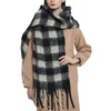 Scarves Classic Plaid Scarf Tassel Thick Shawl Diamond Women's Winter Long Pashmina Knitted