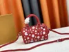 Yayoi Kusama Dots Umhängetasche Speedy Mini Boston Bag Bandouliere 16 XYK Mehrfarbige Nano Designer Denim Jacquard Monogramme Prägung Leder Geldbörse