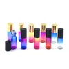 Bouteille 20 pièces vide 5ml bouteille de parfum dégradé coloré rouleau sur boule verre huile essentielle échantillon rouleau flacon