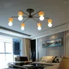 Chandeliers Modern Wood LED Ceiling Chandelier Black White Living Room Bedroom Children's Lustres Lamp Lustre Home Lighting