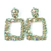 Dangle Chandelier Arrival Colorf Crystals Square Metal Earrings Highquality Fashion Rhinestone Jewelry Accessories For Women Whole Dhakz