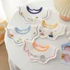 Bibs Burp Cloths Хлопковая водонепроницаемая мода круглая шея детская ткань 360 градусов цветочного нагрудника G220605