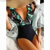 Dames Badmode Ashgaily 2023 Ruffle One Piece Badmode Vrouwen Patchwork V-hals Badpak Tummy Control Badpak Zomer Monokini Vrouw T230606