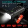 Lumières de vélo 10000mAh 68 lumière LED rechargeable par USB 3600 lumens phare super lumineux lampe de poche avant et arrière feu arrière 230605