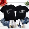 Hommes T-shirts Couronne Imprimer Couple Chemise Amoureux À Manches Courtes O-cou D'été Mode Décontractée Femmes Hommes Tee Tops Vêtements