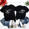 Camisetas masculinas com estampa de coroa para casais amantes manga curta decote em bico verão casual moda feminina camisetas masculinas roupas