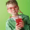 Drinking Straws 1PCSStraw Glasses Funny Soft PVC Kids Party Supplies Baby Birthday Toys Accessories Creativity Toy