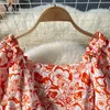 Sıradan Elbiseler Kadın Şifon Uzun Çiçek Baskı Puf Kılıfları A-line Büyük Salıncak Westidos Yeni Zarif Yaz Elbisesi P230606
