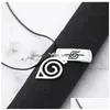 Colares com Pingente Konoha Colar Acessórios Japoneses Clássicos Cosplay Akatsuki Itachi Jóias Dos Desenhos Animados Mens Cadeia Presente Atacado Dro Dhbjs