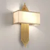 Wall Lamp White Black Lampshade Lights Golden Tube Foyer Parlor Sconce Bedroom Aisle Lamps 110-260V Loft Light Fixtures