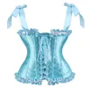 bustiers corsets kawaii كشكش ساتان overbust tops tops women girl لطيف الحلوى لون الأشرطة قابلة للتعديل الدانتيل حتى المشكل الجسد قمة