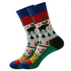 Chaussettes pour hommes 2023 noël femmes drôle père noël arbre neige wapiti coton heureux hommes Harajuku Sokken EUR 36-42