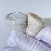 Testeur de diamant en argent solide Hip Hop Iced Out Men VVS Moisanite Rings 925 STERLING Silver