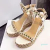 Platform Sandalen Vrouwen Designer Open Teen Gemengde Kleur Wiggen Schoenen Voor Vrouwen Runway Hoge Hakken Sexy Runway Schoenen