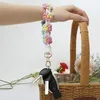 Marguerite fleur macramé bracelet porte-clés Boho bohème clé sangle poignet lanière Bracelet porte-clés sac à main sac à dos charme Crochet